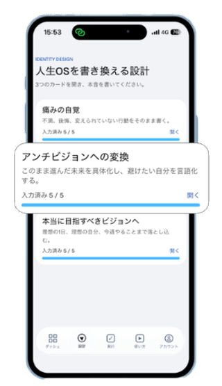 アンチビジョン画面のモックアップ